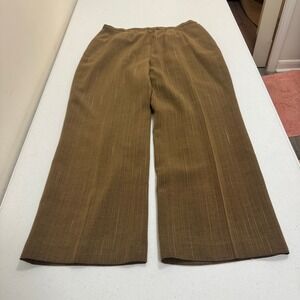 Le Suit Petite Brown Pinstripe Wide Leg Dress Pants Trousers Size 14P RN 50610